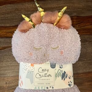 Cozy Critters Hooded Sherpa Robe, new,